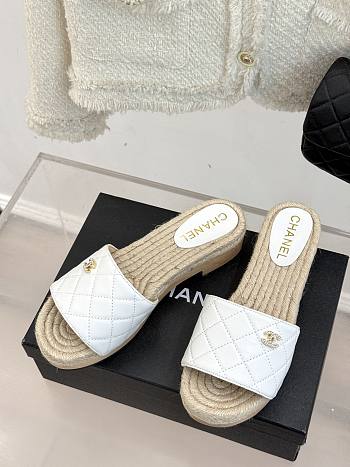 Chanel Thick-soled Slippers In White