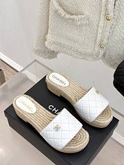 Chanel Thick-soled Slippers In White - 3