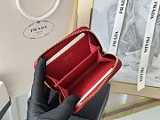 Prada Saffiano Leather Giada Turquoise Small Zip Cardholder Wallet Red - 5