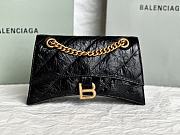 Balenciaga Crush Chain Bag Small crushed calfskin aged-gold hardware in black - 1