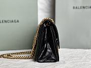 Balenciaga Crush Chain Bag Small crushed calfskin aged-gold hardware in black - 4