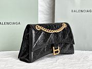 Balenciaga Crush Chain Bag Small crushed calfskin aged-gold hardware in black - 5