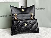 Balenciaga Crush Chain Bag Small crushed calfskin aged-gold hardware in black - 3