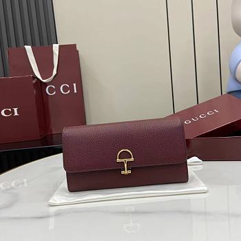 Gucci Softbit continental wallet grainy leather in burgundy