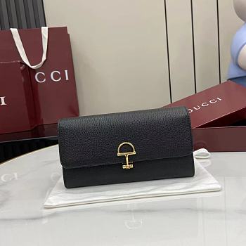 Gucci Softbit continental wallet grainy leather in black