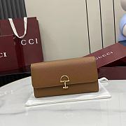 Gucci Softbit continental wallet grainy leather in brown - 1