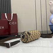 Gucci GG canvas mini cylinder bag in beige - 6