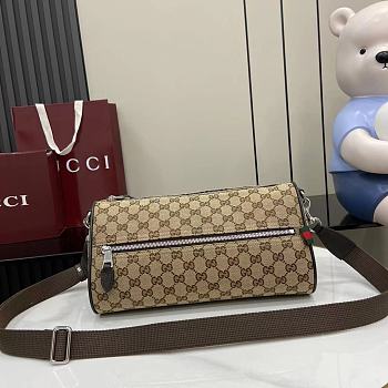 Gucci GG canvas small cylinder bag in beige