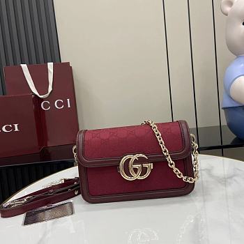Gucci Go small shoulder bag Rosso Ancora red GG canvas