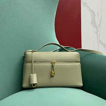 Loro Piana Extra Bag L27 Smooth Calfskin Dark Lichen Green