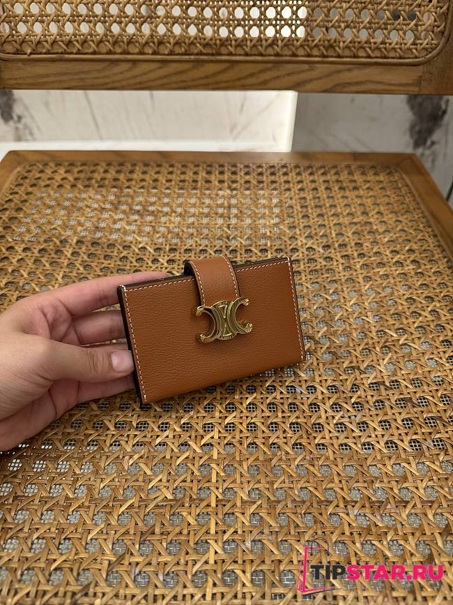 Celine Triomphe Accordeon Wallet In Brown - 1