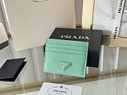 Prada Fiery Saffiano Leather Card Holder In Green - 1