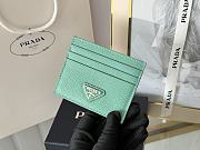 Prada Fiery Saffiano Leather Card Holder In Green - 5