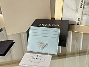 Prada Fiery Saffiano Leather Card Holder In Blue - 1