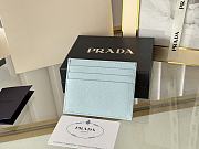 Prada Fiery Saffiano Leather Card Holder In Blue - 6