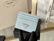 Prada Fiery Saffiano Leather Card Holder In Blue - 3