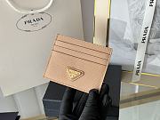 Prada Fiery Saffiano Leather Card Holder In Beige - 5
