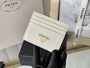Prada Fiery Saffiano Leather Card Holder In White - 4