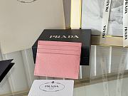 Prada Fiery Saffiano Leather Card Holder In Pink - 5
