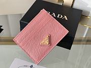 Prada Fiery Saffiano Leather Card Holder In Pink - 2