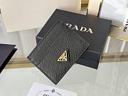 Prada Fiery Saffiano Leather Card Holder In Gold-Black - 3