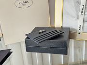 Prada Fiery Saffiano Leather Card Holder In Silver-Black - 4