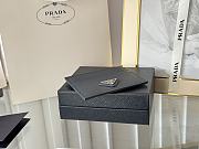 Prada Fiery Saffiano Leather Card Holder In Silver-Black - 2