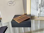 Prada Fiery Saffiano Leather Card Holder In Brown - 5