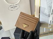 Prada Fiery Saffiano Leather Card Holder In Brown - 2