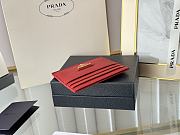 Prada Fiery Saffiano Leather Card Holder In Red - 6