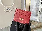 Prada Fiery Saffiano Leather Card Holder In Red - 5