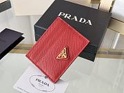 Prada Fiery Saffiano Leather Card Holder In Red - 4