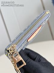 Louis Vuitton Key Pouch Denim Washed Blue M13208 - 2