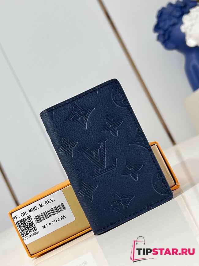 Louis Vuitton Pocket Organizer Wallet Navy Blue M14786 - 1