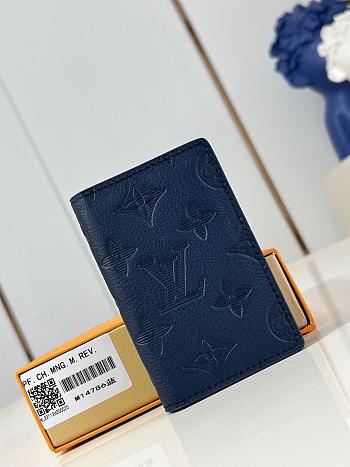 Louis Vuitton Pocket Organizer Wallet Navy Blue M14786