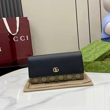 Gucci GG Marmont bi-colour continental wallet in black