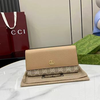 Gucci GG Marmont bi-colour continental wallet in beige