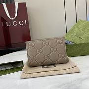 Gucci GG Emblem Medium Wallet In Gray - 1