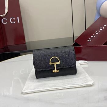 Gucci Softbit card case Gold-toned hardware in black
