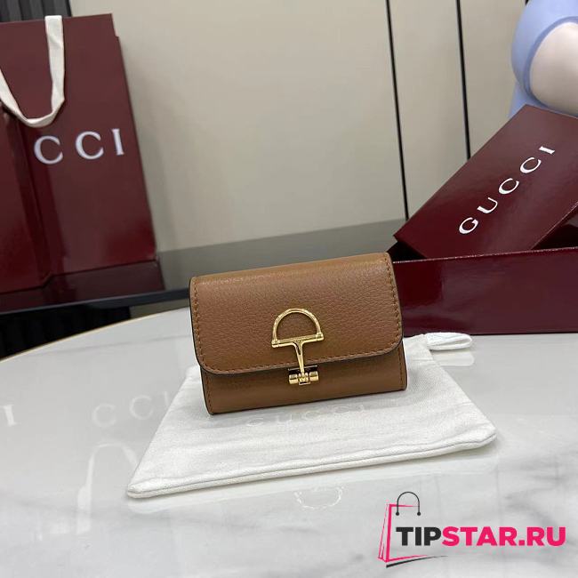 Gucci Softbit card case Gold-toned hardware in brown - 1