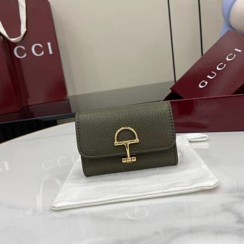Gucci Softbit card case Gold-toned hardware in green