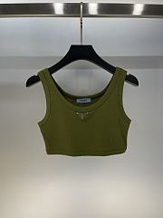 Prada Tank Top Croptop In Dark Green - 1