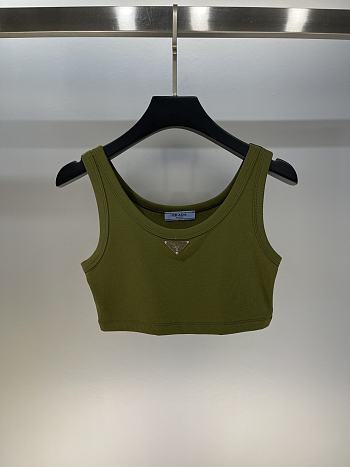 Prada Tank Top Croptop In Dark Green