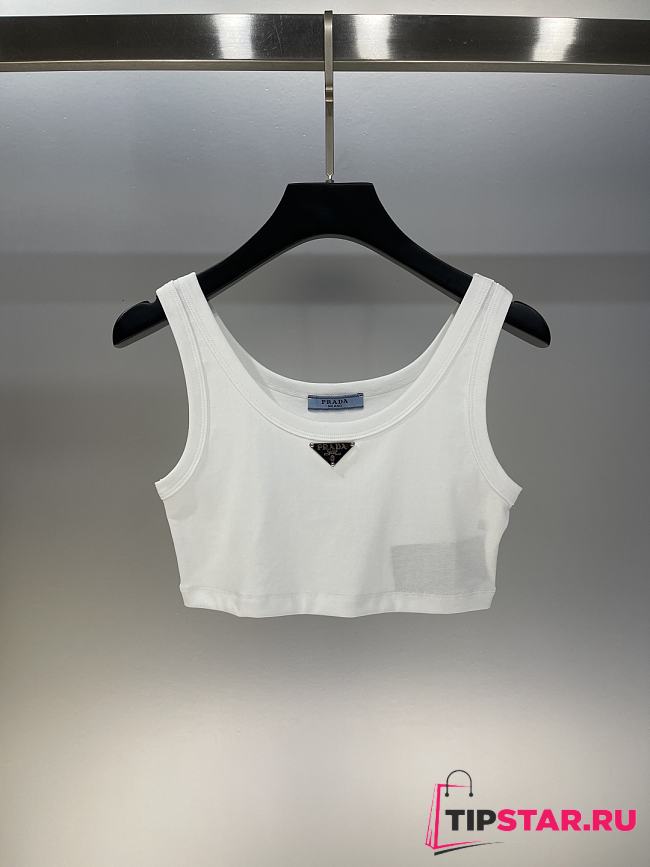 Prada Tank Top Croptop In White - 1