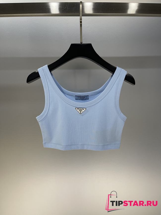 Prada Tank Top Croptop In Blue - 1