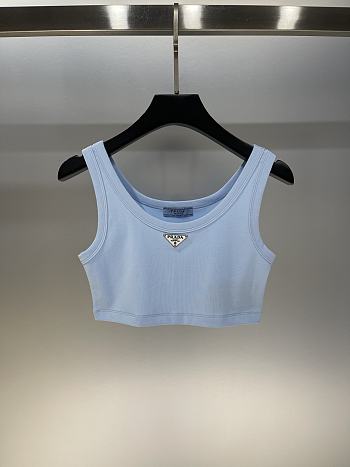 Prada Tank Top Croptop In Blue