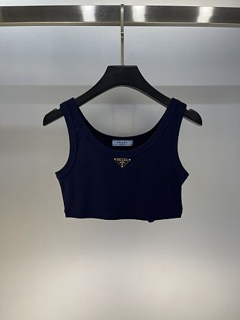 Prada Tank Top Croptop In Dark Blue