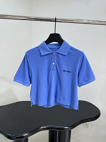 Miumiu Polo Shirt In Blue