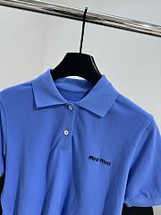 Miumiu Polo Shirt In Blue - 6