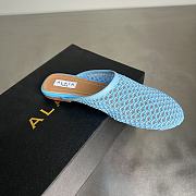 Alaia Flat-soled half-slippers in blue - 4